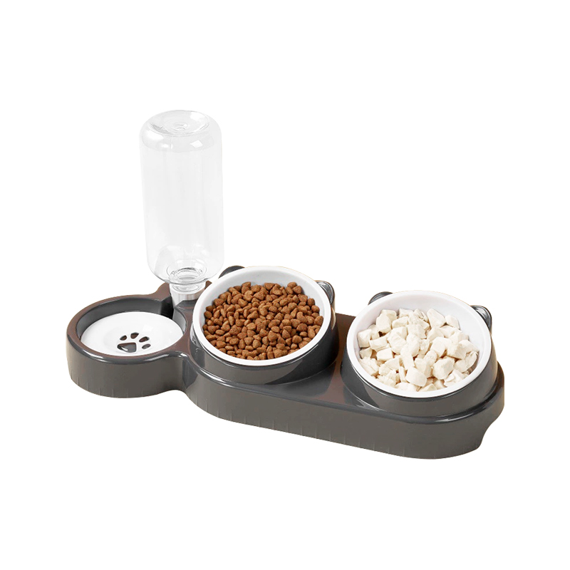 Automatic double bowl pet drinking water feeder