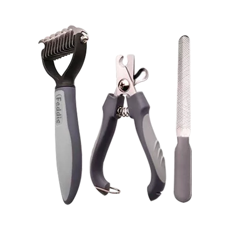 Stainless steel pet dog and cat grooming tool kit