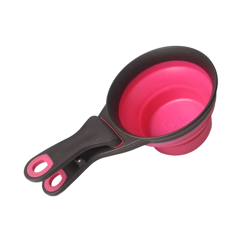 Dog cat food sealing clip and feeding silicone bowl