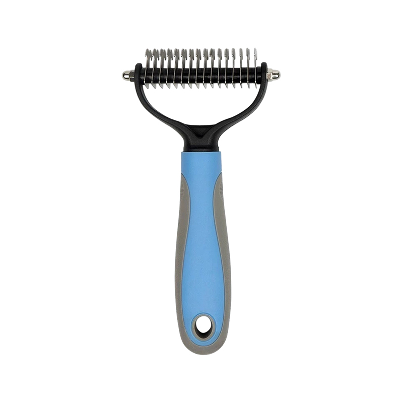 Pet grooming self-cleaning slicker brush