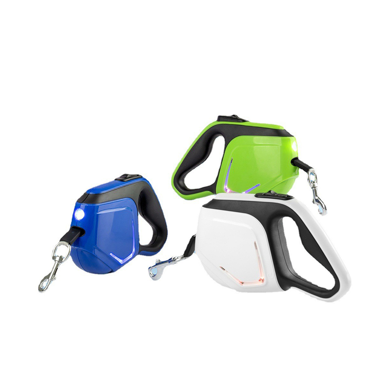 LED multi-function leash with intelligent safety function