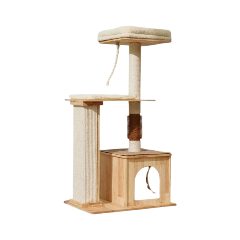 Muti-level wooden scratching frame